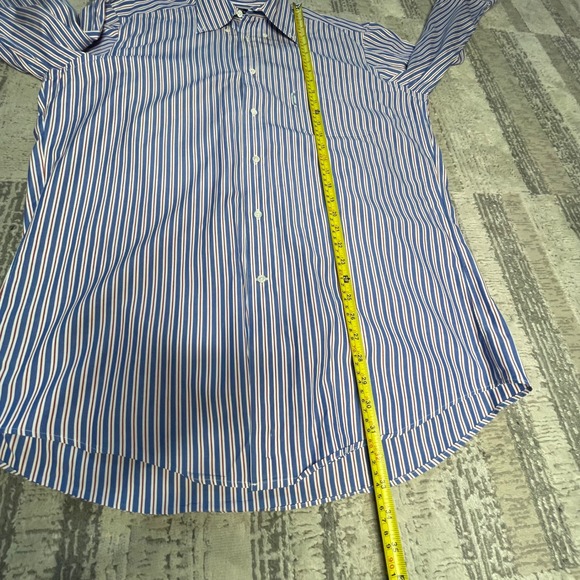 Faconnable Mens Red Blue White Striped Button Down Shirt Long Sleeve 5 16.5 R - Picture 9 of 9